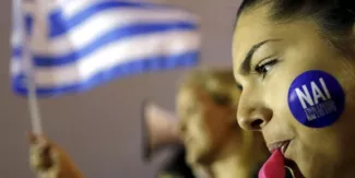 Référendum en Grèce: le non toujours majoritaire, mais en baisse Le oui au référendum grec progresse mais reste encore largement minoritaire d'après les sondages. (Crédits : CHRISTIAN HARTMANN)