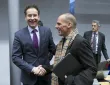 Jeroen Dijsselbloem et Yanis Varoufakis à Bruxelles mercredi.


