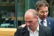 Le président de l'Eurogroupe, Jeroen Dijsselbloem, et le ministre des finances grec, Yanis Varoufakis, jeudi 25 juin.


