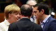 La chancelière allemande Angela Merkel, le président français Francois Hollande et le Premier ministre grec Alexis Tsipras à Bruxelles le 12 juillet 2015. - AFP/John MacDougall


