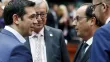 Alexis Tsipras aux côtés de Jean-Claude Juncker, Francois Hollande et Charles Michel.


