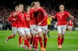 L'équipe de Danemark fête sa victoire.