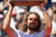 Stefanos Tsitsipas après sa victoire ce dimanche. (Anthony Anex/Anthony anex/keystone via ap)