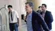 Euclid Tsakalotos, ministre grec des Finances, à son arrivée dimanche dans un hôtel d'Athènes pour une réunion avec des représentants du FMI. Crédits photo : ANGELOS TZORTZINIS/AFP


