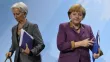 Christine Lagarde, la patronne du FMI et Angela Merkel Crédits photo : ODD ANDERSEN/AFP


