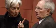 Christine Lagarde, actuelle directrice générale du Fonds monétaire international, et Wolfgang Schäuble, ministre fédéral des Finances allemand. "Le FMI n'aura finalement joué d'autre rôle que rappeler aux Européens le prix à payer pour forcer la transformation d'un Etat grec structurellement faible." (Crédits : AP)


