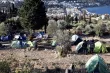 Un camp improvisé de réfugiés sur l'île de Samos. Image: AFP


