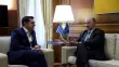 Le premier ministre grec Alexis Tsipras et le commissaire européen aux Affaires économiques Pierre Moscovici, le 8 février 2018 à Athènes


