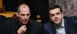 Le ministre grec des Finances Yanis Varoufakis et le Premier ministre Alexis Tsipras, le 18 février 2015, à l'Assemblée nationale à Athènes.


