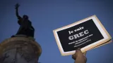 Place de la République, une démonstration de soutien au peuple grec. #OXI Crédits photo : JOEL SAGET/AFP


