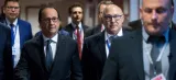 François Hollande et Michel Sapin, le 13 juillet à Bruxelles. Crédits photo : PHILIPPE WOJAZER/REUTERS


