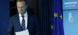 Entre les séances plénières, le président du Conseil européen, Donald Tusk, a reçu, dans son bureau et à trois reprises, Angela Merkel, François Hollande et Alexis Tsipras. Crédits photo : FRANCOIS LENOIR/REUTERS


