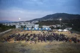Des réfugiés à Mytilène, sur l'île de Lesbos, en Grèce, le 8 septembre.


