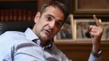 Le Premier ministre grec Kyriakos Mitsotakis lors d'un entretien avec l'AFP à Athènes.


