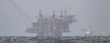 Plateforme d'exploitation du gaz du gisement de Léviathan exploité par Israël. Décembre 2019. © Jack Guex/AFP


