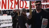 Quelque 10.000 personnes ont manifesté contre une réforme des retraites à Athènes, le 18 février 2020


