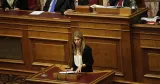 Eva Kaili, vice-présidente du Parlement européen, ici dans hémicycle grec, le 4 novembre 2011. — © Imago


