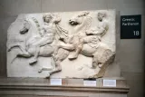Une frise du Parthénon, au British Museum de Londres, le 9 janvier 2023  -  Daniel LEAL - Londres (AFP)