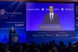 Le premier ministre grec, Kyriakos Mitsotakis, lors de la cérémonie d’ouverture du salon international du transport maritime, Posidonia, à Athènes, le 1ᵉʳ juin 2026. MARIOS LOLOS/XINHUA/MAXPPP 