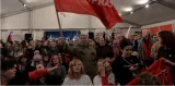 Des militants du parti de la gauche radicale Syriza, le 25 janvier 2015. (LOUISA GOULIAMAKI / AFP)


