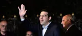 Alexis Tsipras à la sortie du palais présidentiel le 27 janvier 2015 à Athènes


