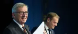 Le président de la Commission européenne Jean-Claude Juncker (g) et le président du Conseil Donald Tusk à Bruxelles le 20 mars 2015


