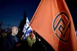 Des supporteurs du parti néonazi Aube Dorée, en mars 2015. (Photo Aris Messinis. AFP)


