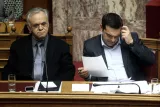 Le vice-Premier ministre grec Ioannis Dragasakis (à gauche) redoute des difficultés en cas d'absence d'un accord avec les créanciers de la Grèce. Image: Keystone


