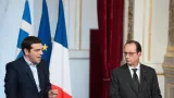 Alexis Tsipras et François Hollande à Paris, le 4 février 2015. Crédits photo : Orban Thierry/ABACA


