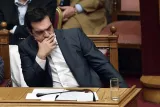 Le Premier ministre Grec, Alexis Tsipras, le 15 juillet au Parlement à Athènes - AFP PHOTO / ARIS MESSINIS


