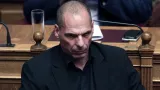 Yanis Varoufakis lors d'une apparition au Parlement grec. Crédits photo : ANGELOS TZORTZINIS/AFP



