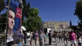 Le premier ministre Alexis Tsipras est donné au coude-à-coude dans les sondages avec le candidat de droite Nouvelle Démocratie. Crédits photo : LOUISA GOULIAMAKI/AFP


