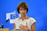 European Commissioner for Employment, Social Affairs, Skills and Labour Mobility Marianne Thyssen talks during a news conference at the EC in Brussels, Belgium, August 24, 2016. REUTERS/Eric Vidal


