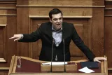 Aléxis Tsípras, au parlement grec, dimanche.


