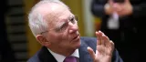 Le ministre allemand des Finances Wolfgang Schauble lors d'une réunion de l'Eurogroupe à Bruxelles.  © AFP/ JOHN THYS


