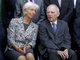 Christine Lagarde a indiqué son intention de soumettre rapidement à son conseil d'administration la question de la participation du Fonds au programme européen en échange d'une restructuration de la dette - Jose Luis Magana/AP/SIPA



