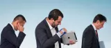 De gauche à droite, le ministre du Travail Luigi Di Maio, le ministre de l'Intérieur Matteo Salvini et le Premier ministre Giuseppe Conte. © Michele Spatari


