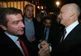 Le maire d'Athènes Georges Kaminis reçoit le Premier ministre Georges Papandréou