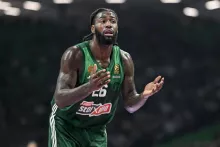 Mathias Lessort, la saison passée avec le Panathinaïkos. (V. Joly/L'Équipe)