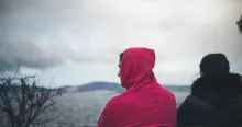 Des adolescents grecs à Athènes pendant la pandémie de Covid, en janvier 2021.
