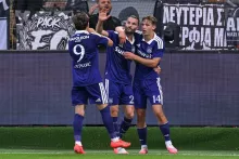 Léo Pétrot a été buteur lors de la victoire d'Anderlecht face au PAOK Salonique. (David Catry/Presse Sport)
