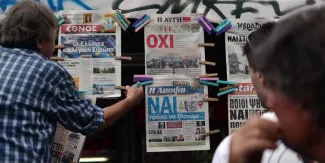 "Le vrai objet du référendum est l'appartenance de la Grèce à l'Europe" "Le vrai objet du référendum est l'appartenance de la Grèce à l'Europe".