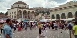 Grèce: la fraude à la TVA va-t-elle s'accroître ? Le quartier touristique de Monastiraki, en Grèce. (Crédits : Jean-Yves Paillé)