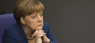 Grèce : l'Allemagne ne veut rien lâcher sur les règles du jeu en Europe La chancelière allemande Angela Merkel, le 3 juillet à Berlin. Crédits photo : ODD ANDERSEN/AFP