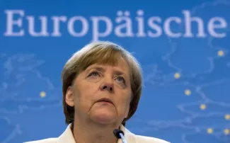 Après l'accord avec Athènes, l'Allemagne évite tout triomphalisme Angela Merkel à Bruxelles, le 13 juillet.