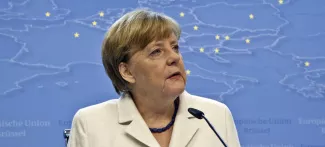 Grèce: entre factures et fractures, la dure voie d'Angela Merkel La chancelière allemande Angela Merkel, le 13 juillet à Bruxelles. Crédits photo : Michel Euler/AP