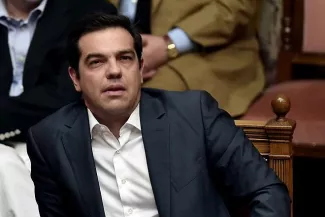 Grèce : le Parlement grec vote les réformes imposées par les créanciers Greek Prime Minister Alexis Tsipras attends a parliament session in Athens on July 15, 2015. AFP PHOTO / ARIS MESSINIS - AFP/Aris Messinis