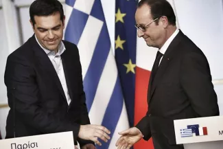 François Hollande en «?visite d'amitié?» à Athènes A l'occasion de sa rencontre, vendredi, avec Aléxis Tsípras, François Hollande mettra l'accent sur « les ressources de la Grèce pour sortir de la crise et prendre le chemin du redressement ». - Photo REA