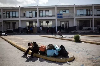 Un réfugié dans la cour de l'ancien aéroport international d'Athènes, le 28 février.


