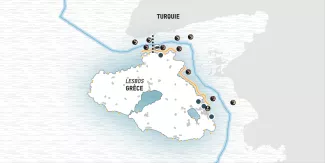 Lesbos, nœud migratoire européen Lesbos, nœud migratoire européen.